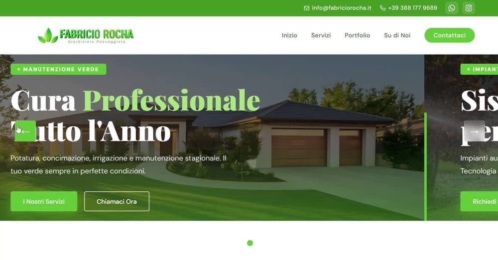 Sito istituzionale per giardiniere paesaggista