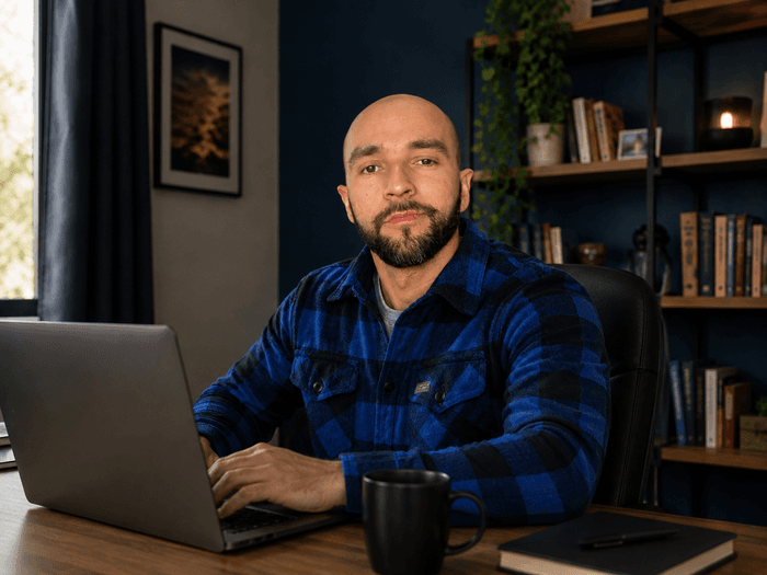 Weslley Coutinho at his desk