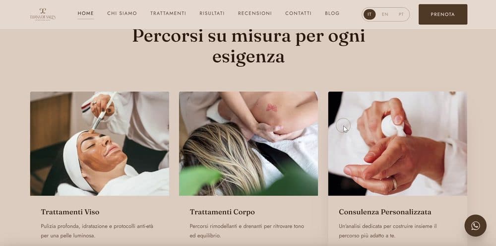 Sito trilingue per centro estetico — 2