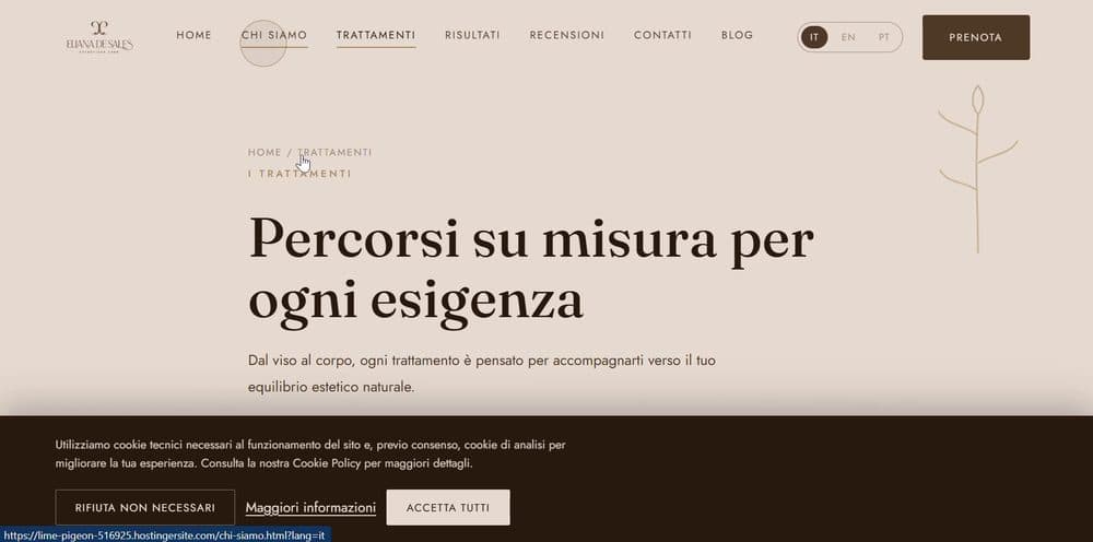 Sito trilingue per centro estetico — 3