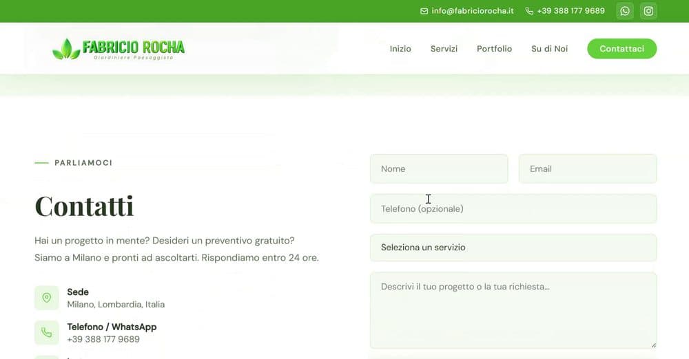 Sito istituzionale per giardiniere paesaggista — 3