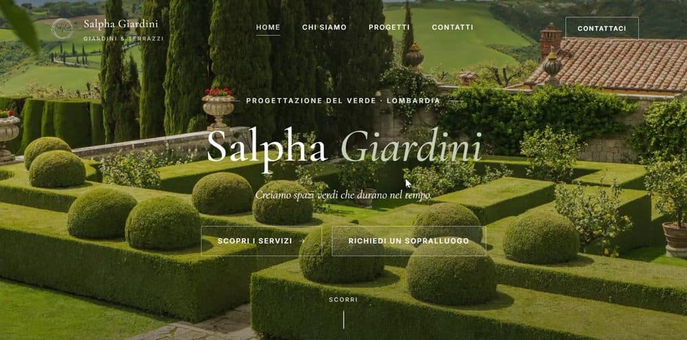 Sito editoriale per progettazione di giardini